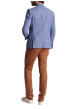 Thumbnail Blazer en coton mélangé bleu uni à coupe ajustée fermé par deux boutons - Image 2
