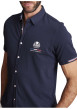 Thumbnail Chemise à manches courtes en coton bleue marine unie à coupe slim fit - Image 3