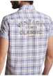 Thumbnail Chemise à manches courtes en coton grise imprimée tartan et à coupe regular fit - Image 3