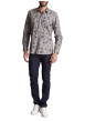 Thumbnail Chemise en coton grise à motifs et avec une coupe regular fit