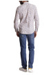 Thumbnail Chemise en coton blanche à imprimé liberty bleu et jaune et à coupe regular fit - Image 2