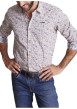 Thumbnail Chemise en coton blanche à imprimé liberty bleu et jaune et à coupe regular fit - Image 3