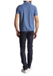 Thumbnail Polo en coton bleu uni à coupe regular fit avec des motifs piqués ton sur ton - Image 2