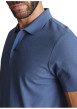 Thumbnail Polo en coton bleu uni à coupe regular fit avec des motifs piqués ton sur ton - Image 3