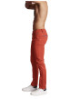 Thumbnail Pantalon chino en coton brique uni à détails tricolores et à coupe slim fit - Image 3