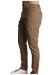 Thumbnail Cargo en coton kaki uni à coupe slim fit avec des passants à la taille - Image 3