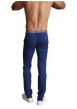 Thumbnail Pantalon chino en coton bleu uni à coupe slim fit et à taille tricolore - Image 2