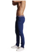 Thumbnail Pantalon chino en coton bleu uni à coupe slim fit et à taille tricolore - Image 3