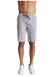 Thumbnail Bermuda chino en coton bleu rayé à coupe droite avec un cordon à la taille