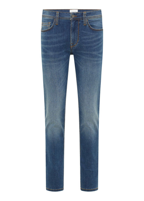 Jean en coton stone avec une coupe slim et des passants pour ceinture