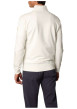 Thumbnail Sweat zippé en coton mélangé écru uni avec une coupe droite et un col montant - Image 2