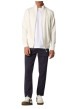 Thumbnail Sweat zippé en coton mélangé écru uni avec une coupe droite et un col montant - Image 4