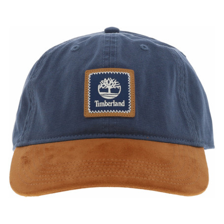 Casquette en coton bleue bicolore avec un patch...