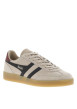 Thumbnail Tennis en cuir taupe en daim avec des empiècements noirs et à lacets plats - Image 3