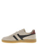 Thumbnail Tennis en cuir taupe en daim avec des empiècements noirs et à lacets plats - Image 2