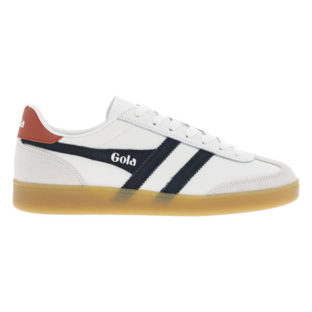 Tennis en cuir blanches à détails en daim et à...