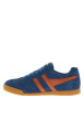 Thumbnail Tennis en cuir bleues en daim à empiècements rouges brique et à lacets plats - Image 2