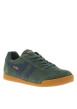 Thumbnail Tennis en cuir vertes sapin en daim à empiècements bleus et à semelle plate miel - Image 3