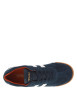 Thumbnail Tennis en cuir bleues marine en daim à empiècements blancs et à lacets plats - Image 4