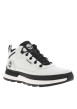Thumbnail Sneakers blanches à détails noirs avec des lacets ronds à rayures - Image 3