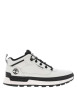 Thumbnail Sneakers blanches à détails noirs avec des lacets ronds à rayures
