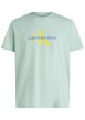 Thumbnail T-shirt en coton turquoise avec un imprimé une coupe droite et un col rond