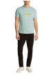 Thumbnail T-shirt en coton turquoise avec un imprimé une coupe droite et un col rond - Image 3