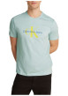 Thumbnail T-shirt en coton turquoise avec un imprimé une coupe droite et un col rond - Image 4