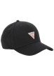 Thumbnail Casquette strapback en coton noire unie avec le logo triangulaire blanc