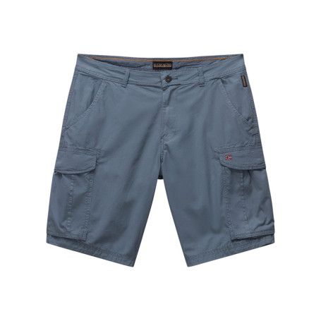 Short cargo en coton gris uni avec des poches...