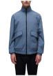 Thumbnail Blouson gris uni avec une coupe droite à col montant et des poches - Image 3