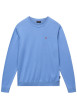 Thumbnail Sweat en coton bleu uni avec logo iconique et une coupe droite