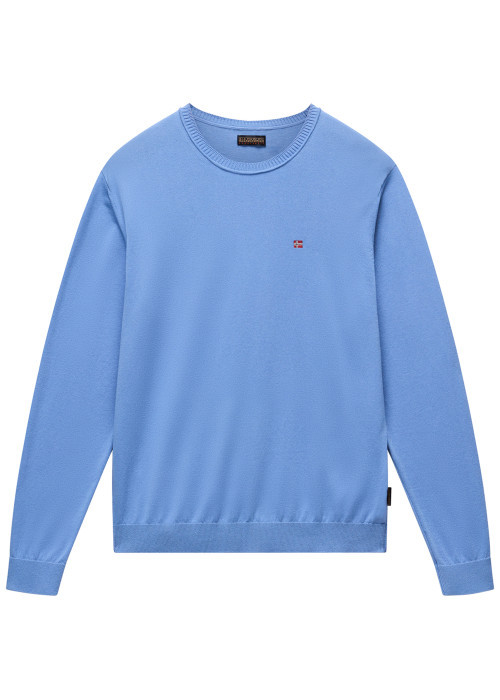 Sweat en coton bleu uni avec logo iconique et...