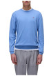 Thumbnail Sweat en coton bleu uni avec logo iconique et une coupe droite - Image 3