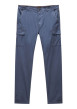 Thumbnail Pantalon cargo en coton gris uni avec une coupe droite et des poches