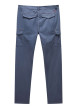 Thumbnail Pantalon cargo en coton gris uni avec une coupe droite et des poches - Image 2