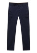Thumbnail Pantalon cargo en coton marine uni avec des poches et une coupe droite