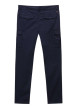 Thumbnail Pantalon cargo en coton marine uni avec des poches et une coupe droite - Image 2