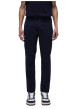 Thumbnail Pantalon cargo en coton marine uni avec des poches et une coupe droite - Image 3