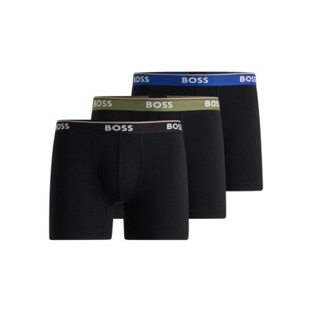Lot de 3 boxers en coton noirs unis à coupe...