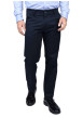 Thumbnail Pantalon chino en coton marine uni avec des poches et une coupe droite