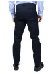 Thumbnail Pantalon chino en coton marine uni avec des poches et une coupe droite - Image 2