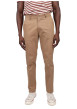 Thumbnail Pantalon chino en coton camel uni avec des passants pour ceinture