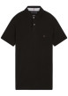 Thumbnail Polo en coton noir uni à coupe regular fit avec le logo brodé en petit
