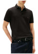 Thumbnail Polo en coton noir uni à coupe regular fit avec le logo brodé en petit - Image 2