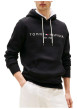 Thumbnail Sweat à capuche noir uni à coupe droite avec le nom de la marque brodé - Image 2