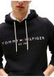 Thumbnail Sweat à capuche noir uni à coupe droite avec le nom de la marque brodé - Image 5