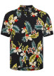 Thumbnail Chemise à manches courtes noire à imprimé tropical avec un col cubain