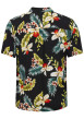 Thumbnail Chemise à manches courtes noire à imprimé tropical avec un col cubain - Image 2