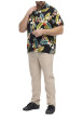 Thumbnail Chemise à manches courtes noire à imprimé tropical avec un col cubain - Image 5